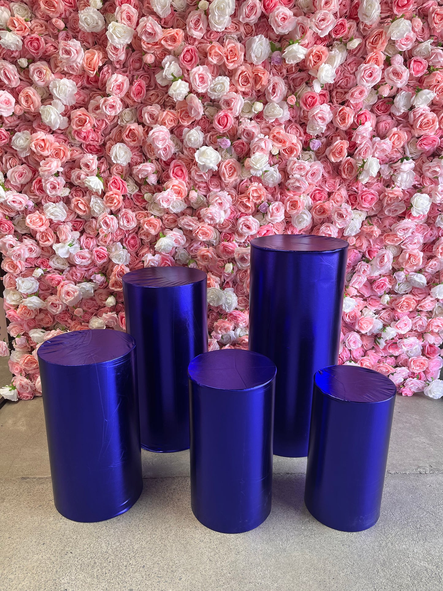 Royal Blue set of 5 circular plinths